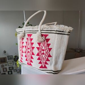 Star Mela Lo Rope Tote with Aztec Design